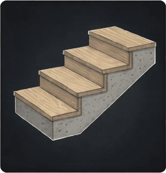 Stairs on Concrete Base